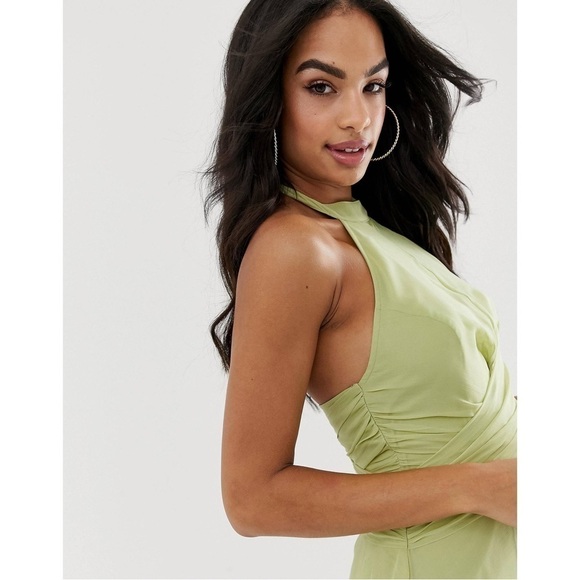 K012 ASOS DESIGN Maxi Dress w/ High Neck & Drape Waist Detail - Picture 6 of 7